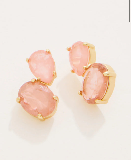 Spartina 449 Naiad Dewdrop Stud Earring-Pink