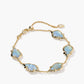 Kendra Scott Adriana Scallop Frame Delicate Chain Bracelet-Gold Sky Blue Iridescent Abalone