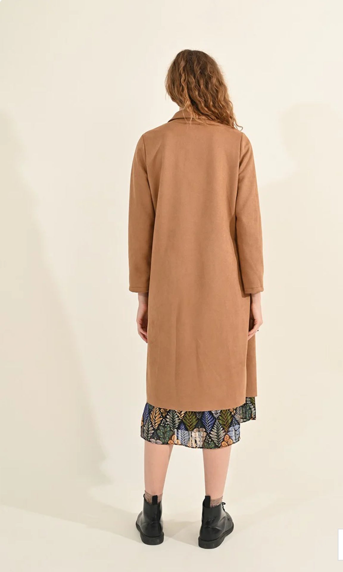 Molly Bracken Faux Suede Coat-Camel