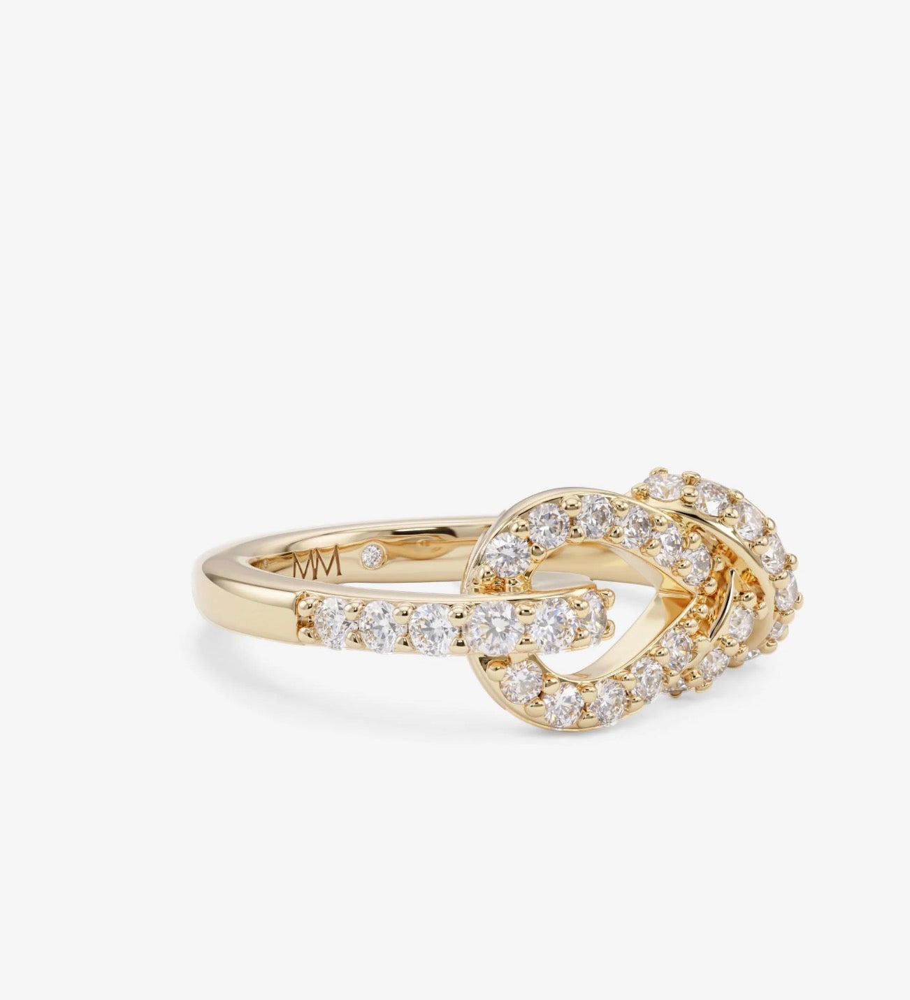 Melinda Maria “Knot” Ring- Gold/White CZ