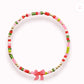 Beaded Blondes "Red Bow" Holiday Sprinkle Bracelet -Standard 6.75"