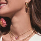 Kendra Scott Cailey Butterfly Short Pendant Necklace-Gold Pink Opalescent Resin