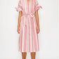 Meet Me in Santorini Shirt Midi Dress-Crimson Weave