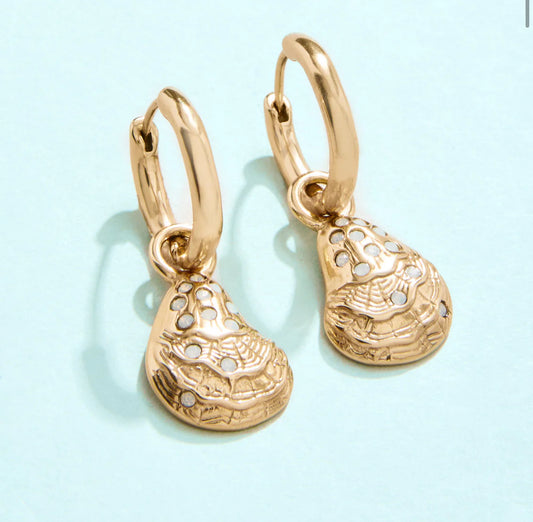 Spartina 449 SP Bluffton Oyster Convertible Hoop Earrings-Oyster