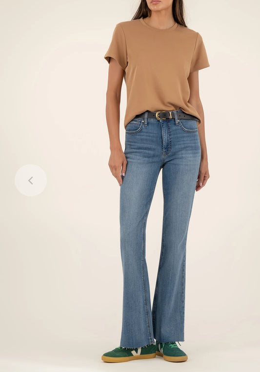 Kut from the Kloth "Stella" High Rise Fab Ab Flare-Hardworking