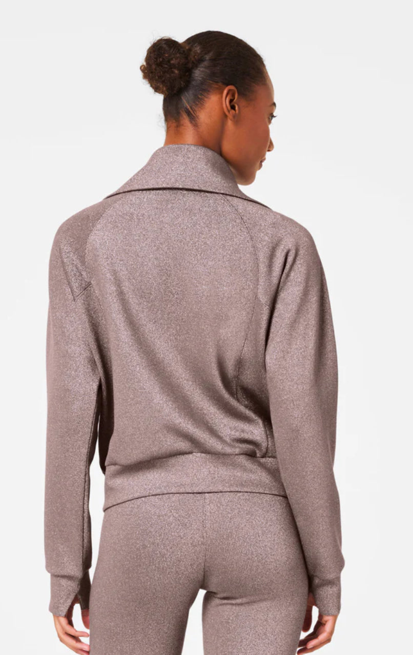 Spanx AirEssentials Half Zip-Smoke Silver