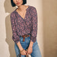 Faherty "Portia" Top- Fiona Block Print