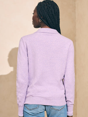 Faherty Jackson Sweater Polo-Lilac Heather