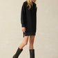 Faherty Legend™ Quarter Zip Dress-Heathered Black Twill