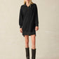 Faherty Legend™ Quarter Zip Dress-Heathered Black Twill