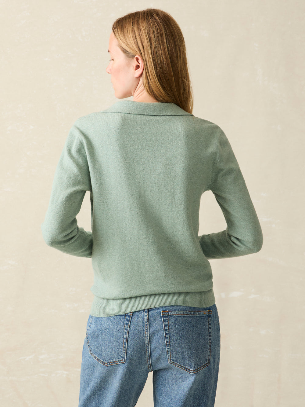 Faherty Jackson Sweater Polo-Jadeite Heather