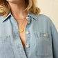 Faherty Tried & True Chambray Classic Shirt-Mid Wash