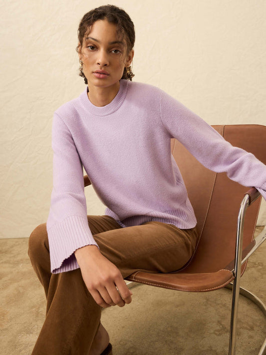 Faherty Jackson Crewneck Sweater - Ice Lilac Heather