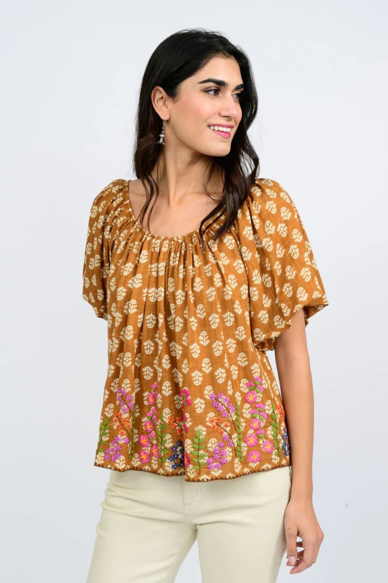 Ivy Jane "Garden of Flowers" Top-Rust