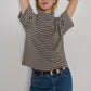 Nation LTD "Fable" Turtleneck Tee-Vintage Yarn Dye Stripe