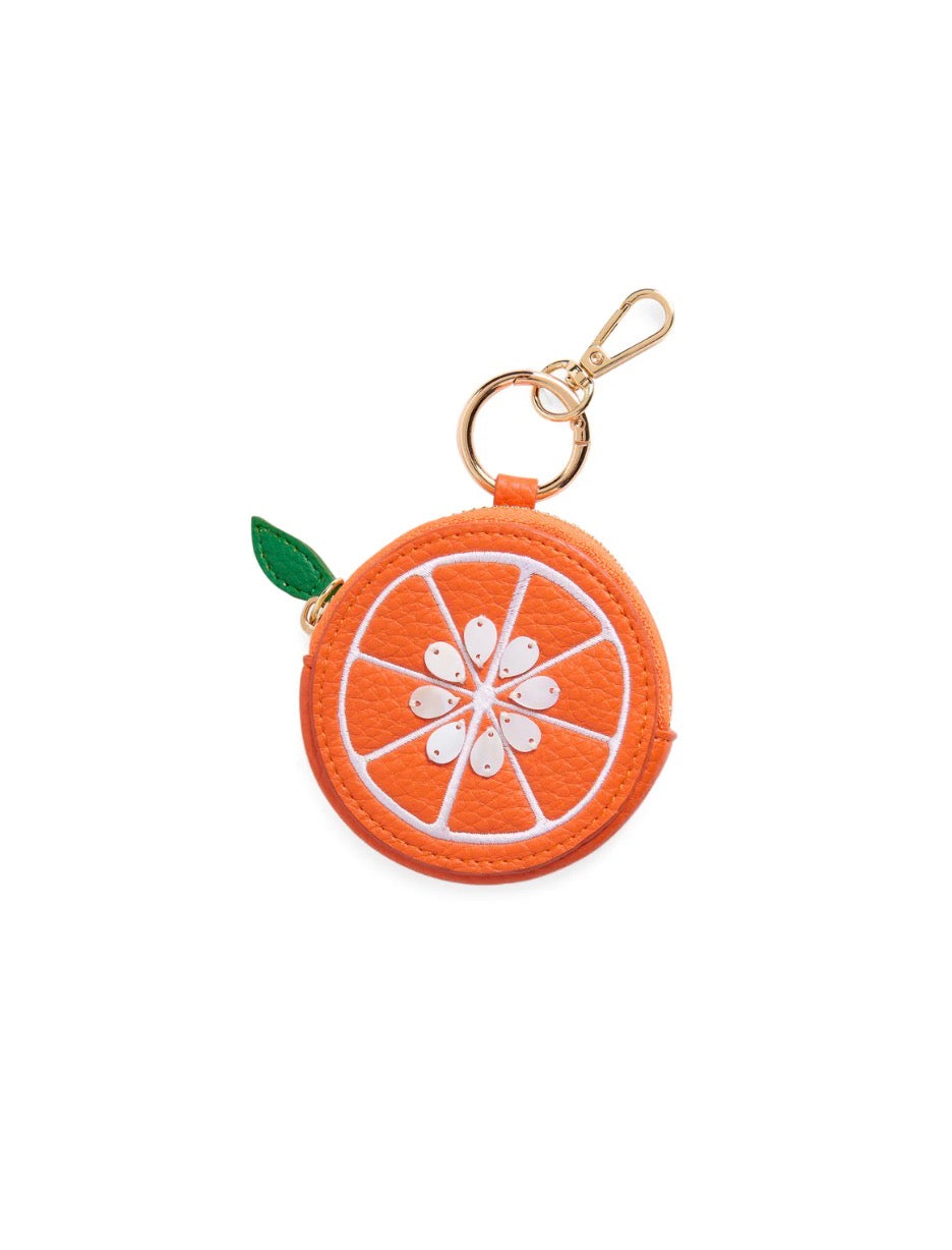 Shiraleah "Orange" Zip Pouch Charm/Key Ring
