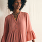 Faherty Dream Cotton Gauze “Kasey”  Dress-Coral