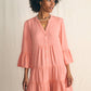 Faherty Dream Cotton Gauze “Kasey”  Dress-Coral