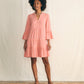 Faherty Dream Cotton Gauze “Kasey”  Dress-Coral