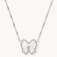 Kendra Scott Haley Bow Short Pendant Necklace-Silver Ivory MOP