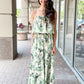 KLD "Manda" Leaf Print Strapless Maxi-Green Tropic