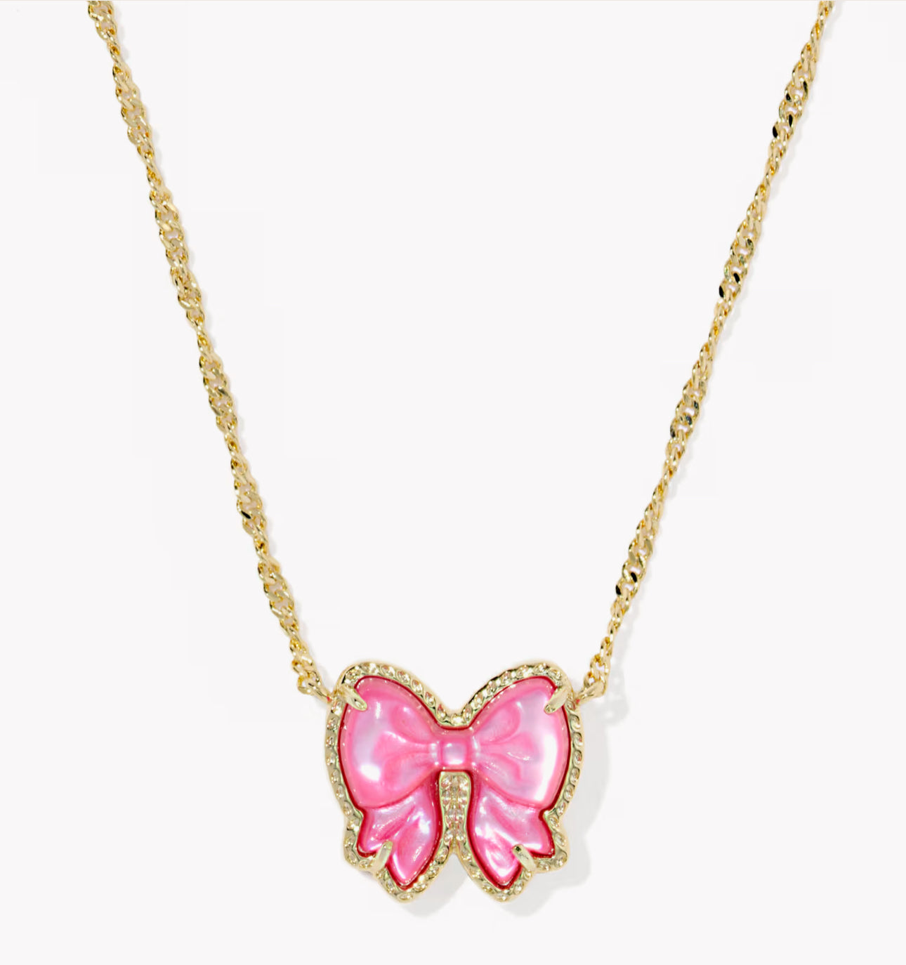 Kendra Scott Haley Bow Short Pendant Necklace-Gold Rose Violet MOP