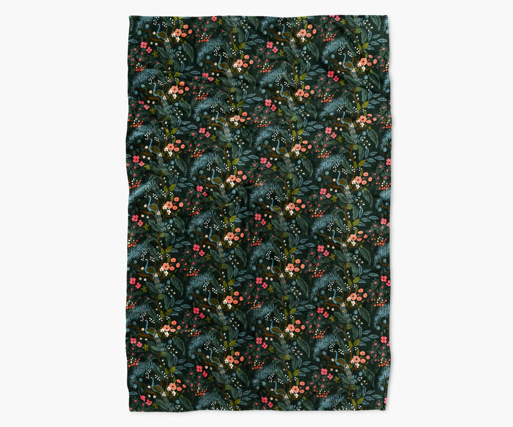 Rifle Paper Co. "Peacock" Fleece Blanket