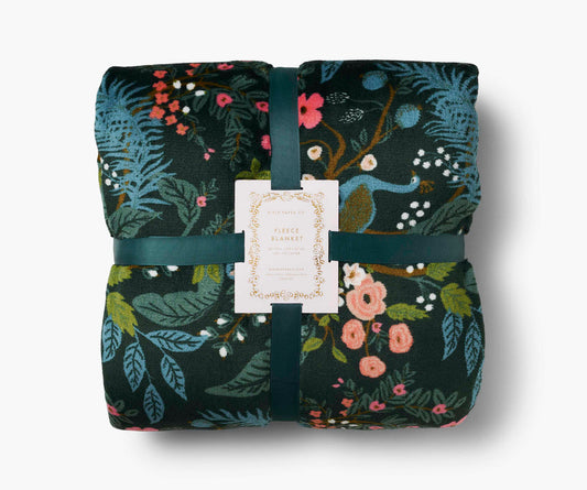 Rifle Paper Co. "Peacock" Fleece Blanket