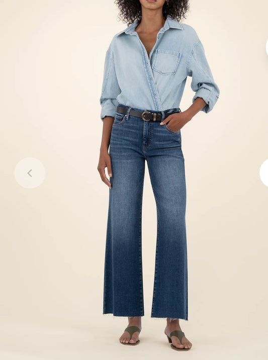 Kut from the Kloth "Meg" High Rise Fab Ab Wide Leg- Inexhaustible