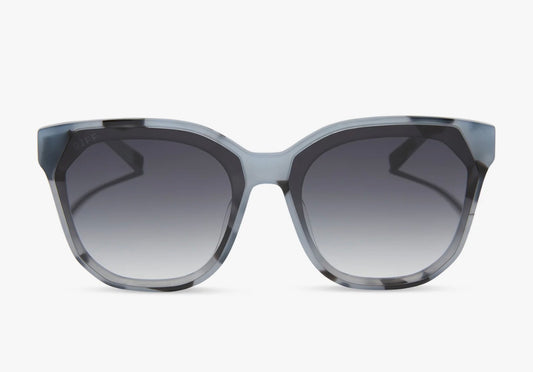 DIFF Eyewear “Gia” Retro Blue Tortoise + Grey Gradient Sunglasses