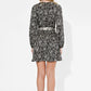 Adelyn Rae "Sasha" Pleated L/S Mini Dress-Black/Cream