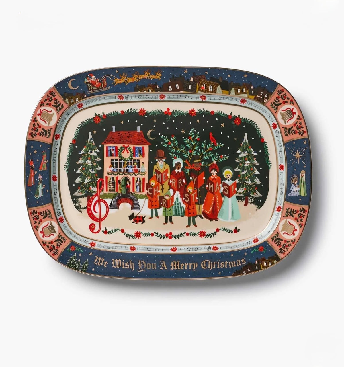 Rifle Paper Co. "Christmas Carols" Large Porcelain Serving Platter