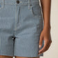 Kut from the Kloth "Jane" High Rise Long Short-Navy/Ivory