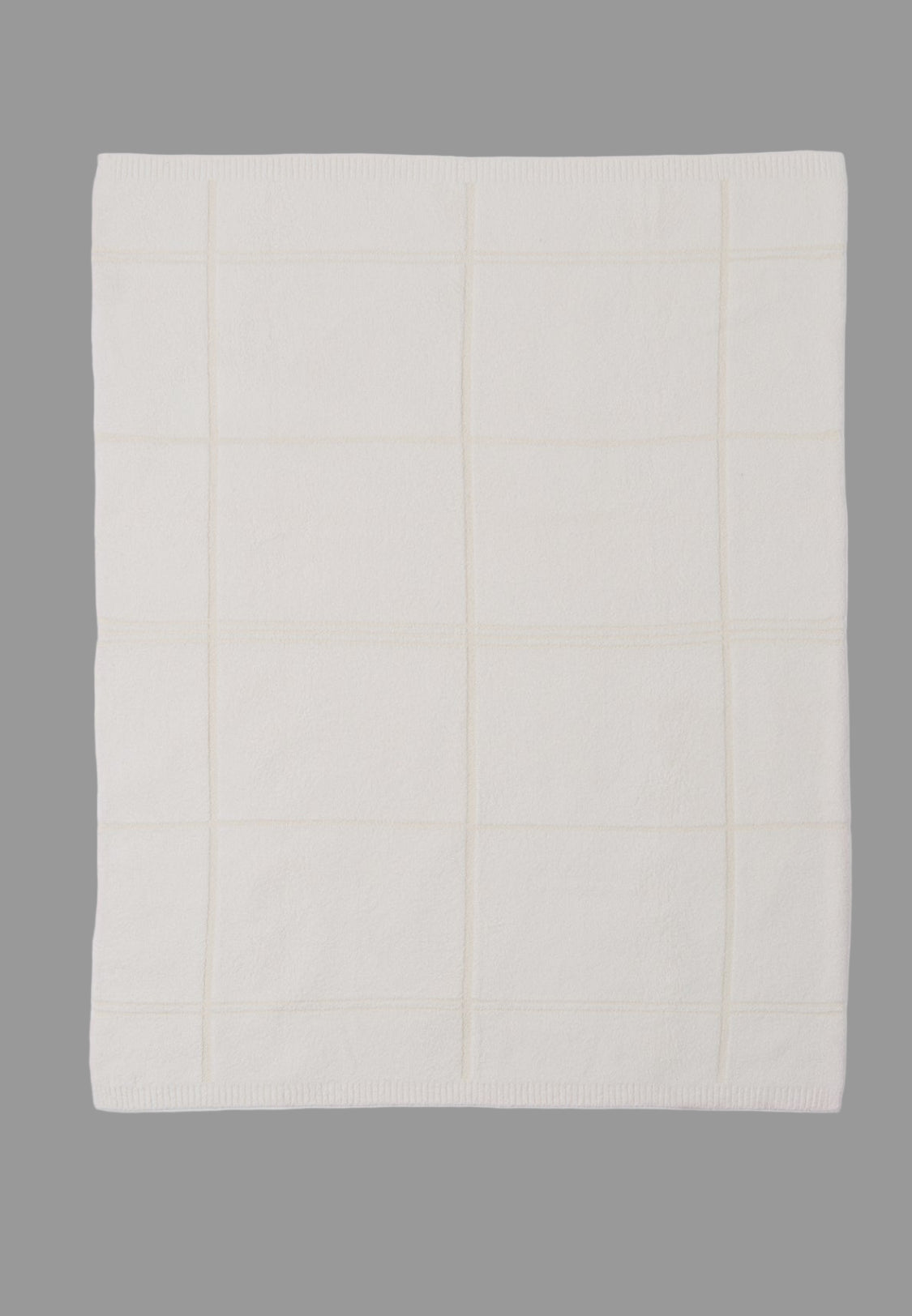 Barefoot Dreams  CozyChic® Cotton Tonal Plaid Throw - Cream