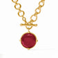 Julie Vos “Honeybee” Demi Necklace-Gold/Iridescent Ruby Red