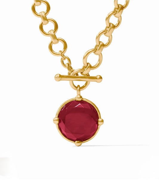 Julie Vos “Honeybee” Demi Necklace-Gold/Iridescent Ruby Red