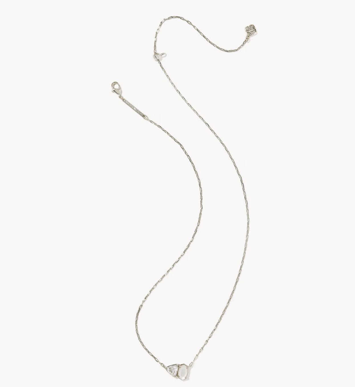 Kendra Scott Tatum Short Pendant Necklace-Silver Neutral Mix