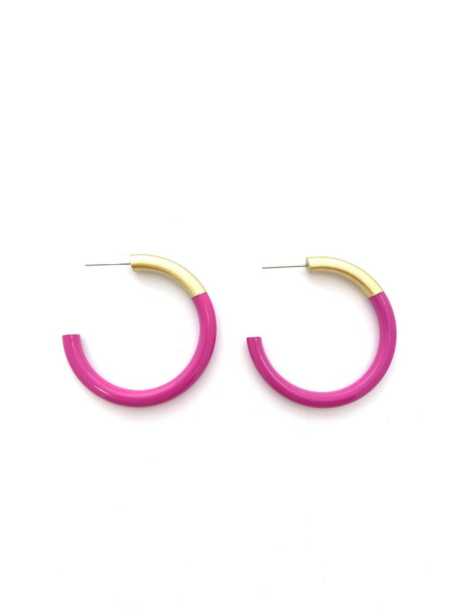 Accessory Jane "Liz" Medium Hoop-Fuschia