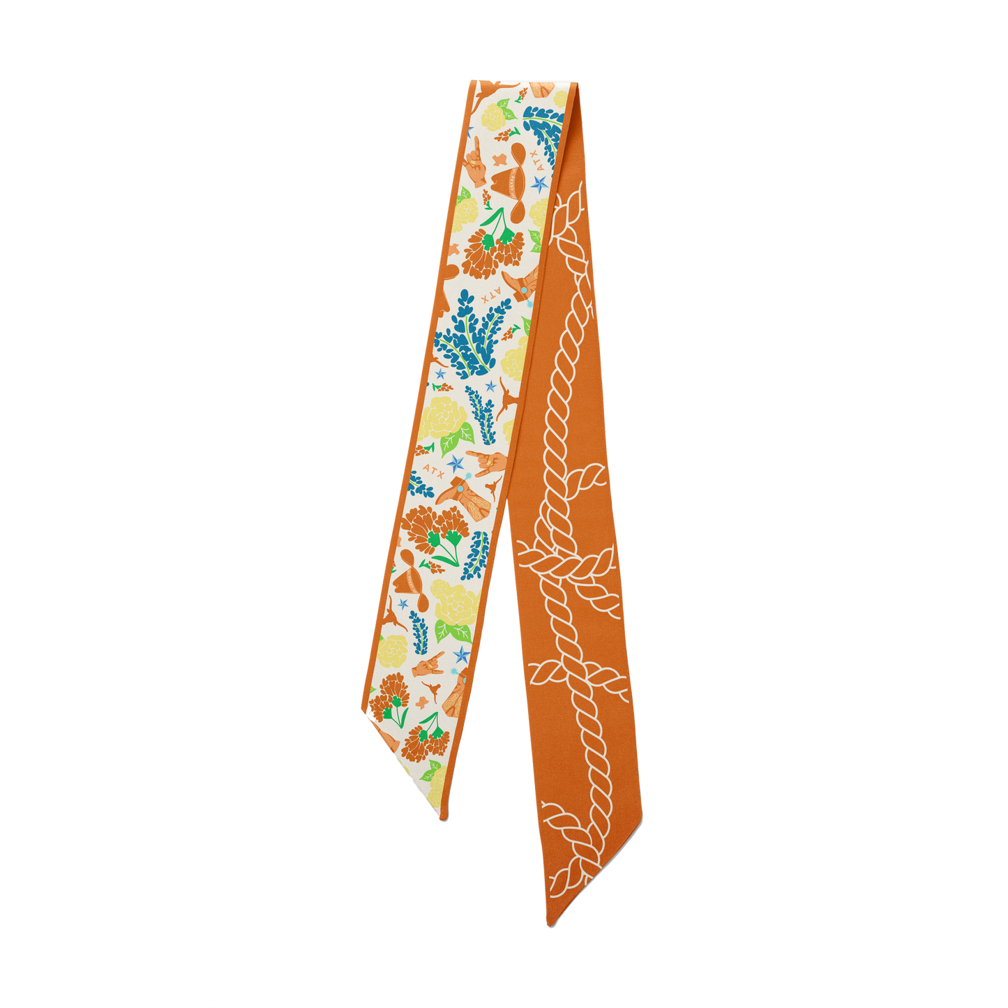 Saturday Silks "Texas Longhorns" Skinny Scarf