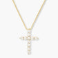 Melinda Maria “Oh She Fancy” Small Cross Pendant-Gold/White