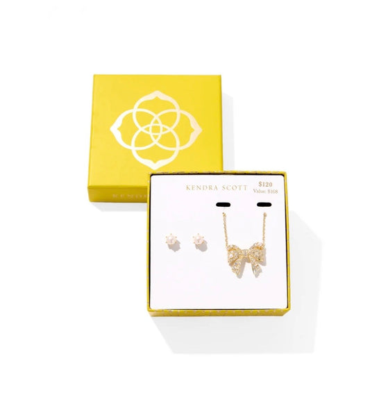 Kendra Scott Krista Bow Ashton Gift Set - Gold/White Mix