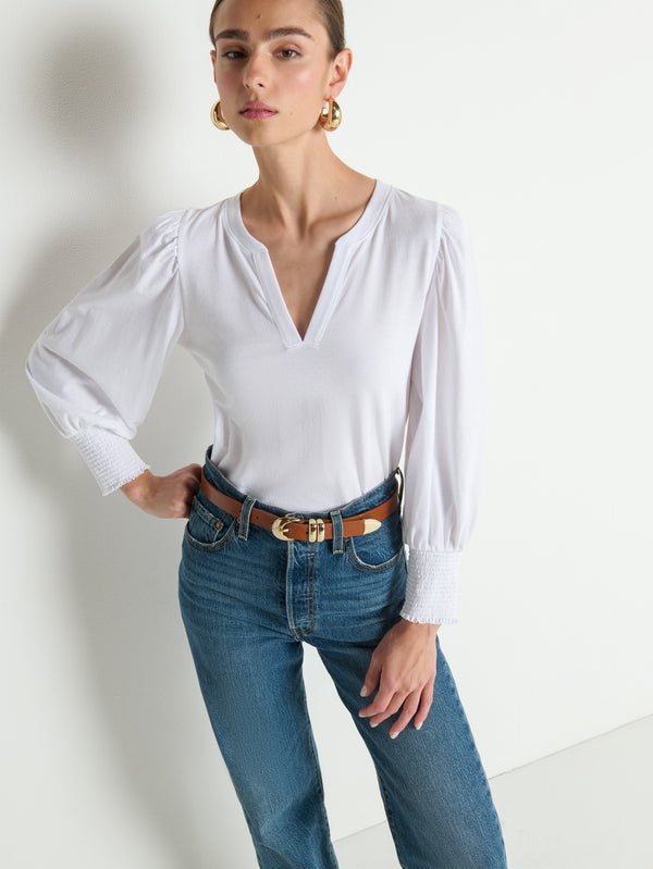 Nation LTD "Flora" Peasant Tee-White