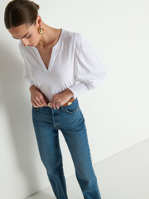 Nation LTD "Flora" Peasant Tee-White