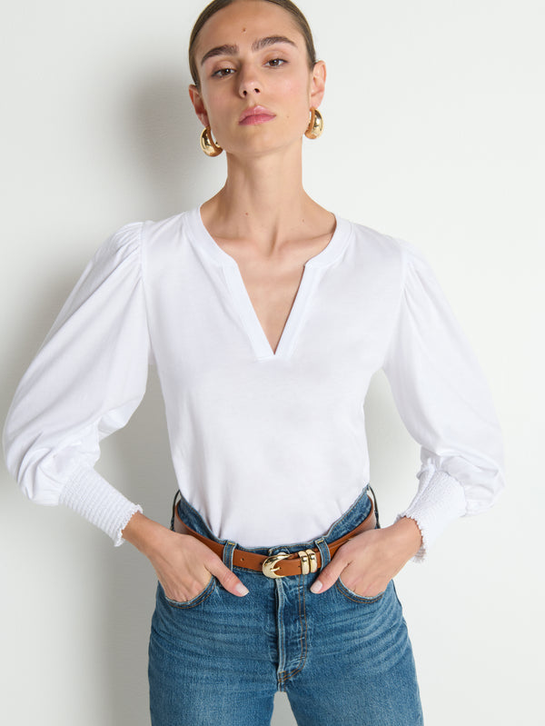 Nation LTD "Flora" Peasant Tee-White