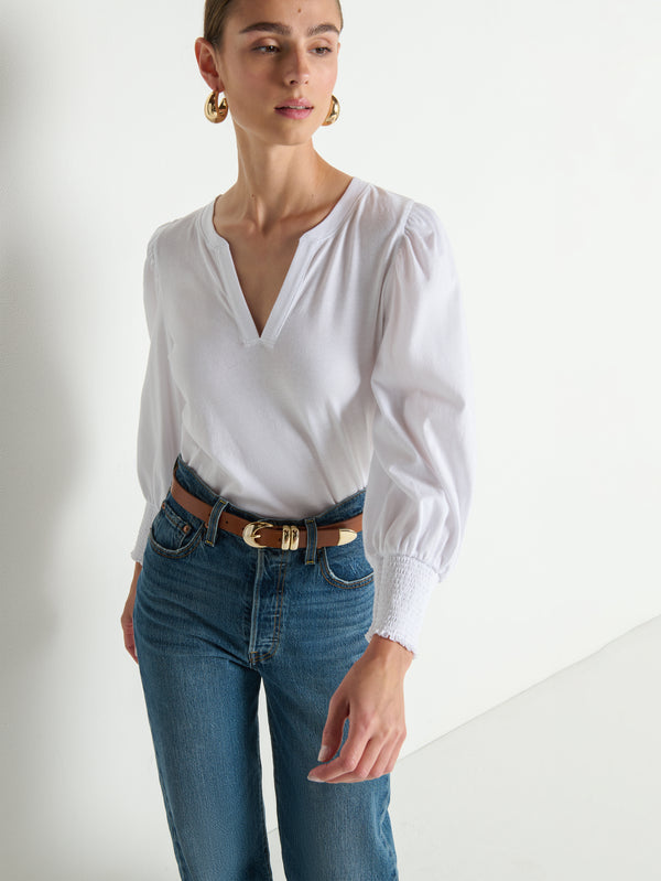 Nation LTD "Flora" Peasant Tee-White