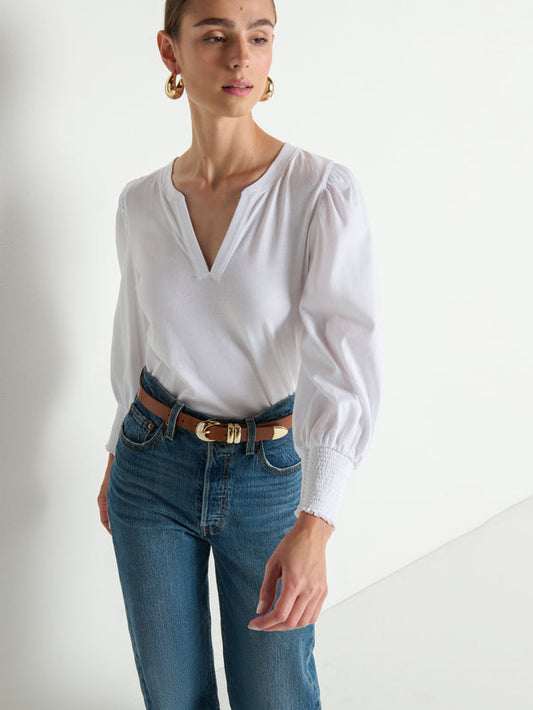 Nation LTD "Flora" Peasant Tee-White