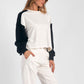 Elan Colorblock Sweatshirt-White/Black