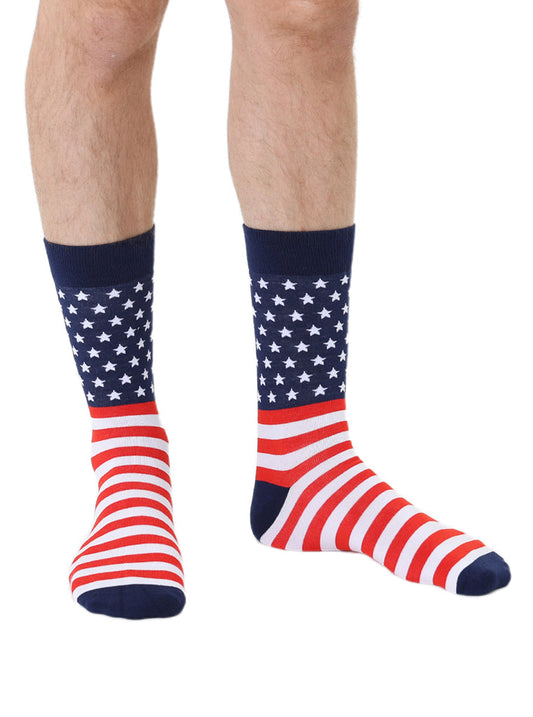 Living Royal Men's Bamboo Crew Socks-Flag