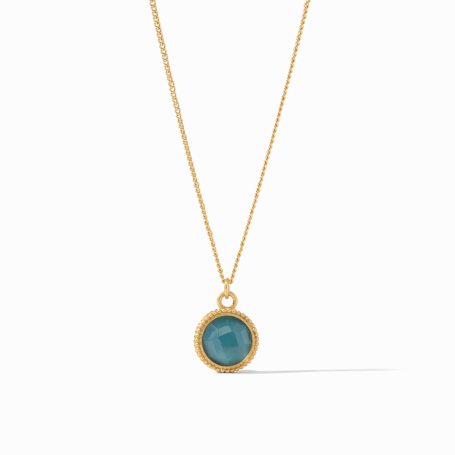 Julie Vos “Fleur-de-Lis” Solitaire Necklace-Iridescent Peacock Blue