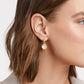 Julie Vos “Fleur-de-Lis” Hoop & Charm Earring-Iridescent Clear Crystal